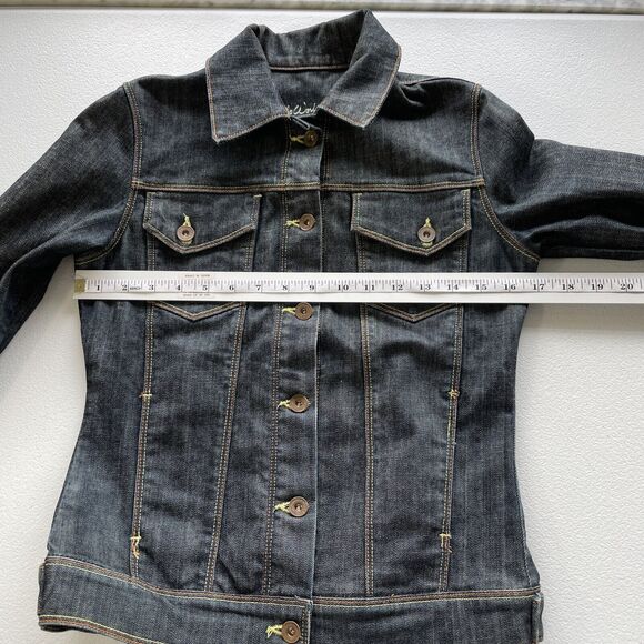 Salt Works Womens S Button Up Fitted Stanton Denim Jacket Long Sleeve Rinse Wash - Picture 9 of 13